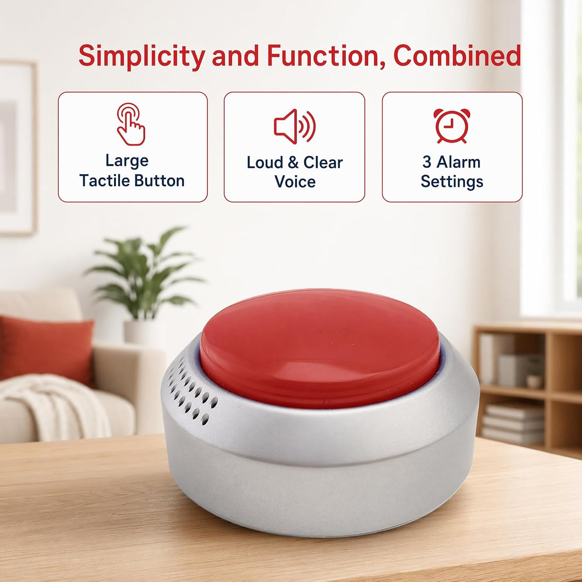 Talking Clock Button for The Blind, Elderly or Visually impaired (English)