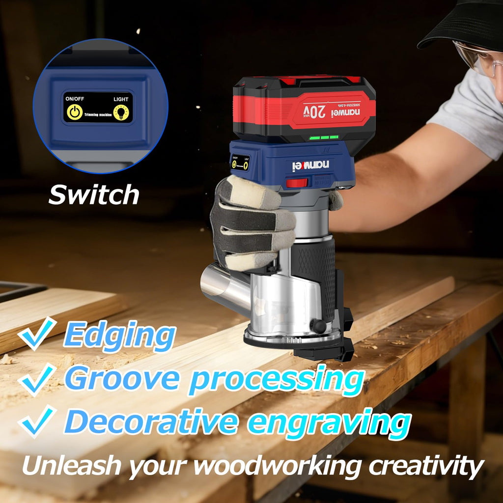 NANWEI 450W Router Tool for Woodworking, Hand Wood Router Tool, 32000rpm Compact Edge Trimmer（No Bits）