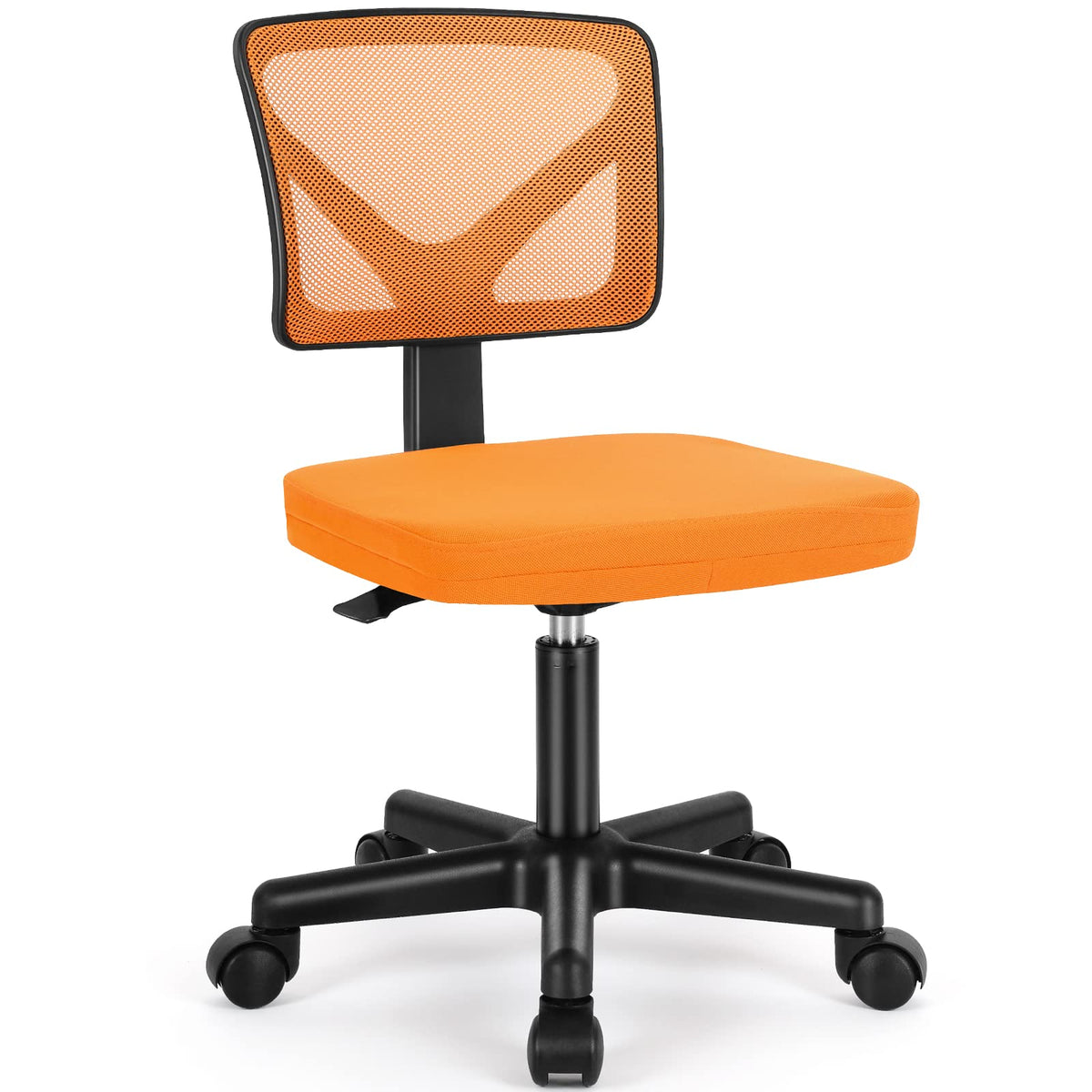 Sweetcrispy Small Armless Desk Chair, Mesh Rolling Office Chairs