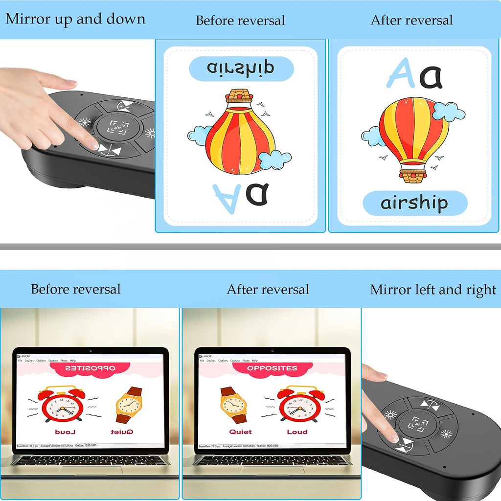 8MP USB Document Camera for Teachers and Classroom for A3 A4 Size with Dual Mic, 3-Level LED Light, Up and Down, Left and Right Image Inversion, for Distance Teaching & Learning