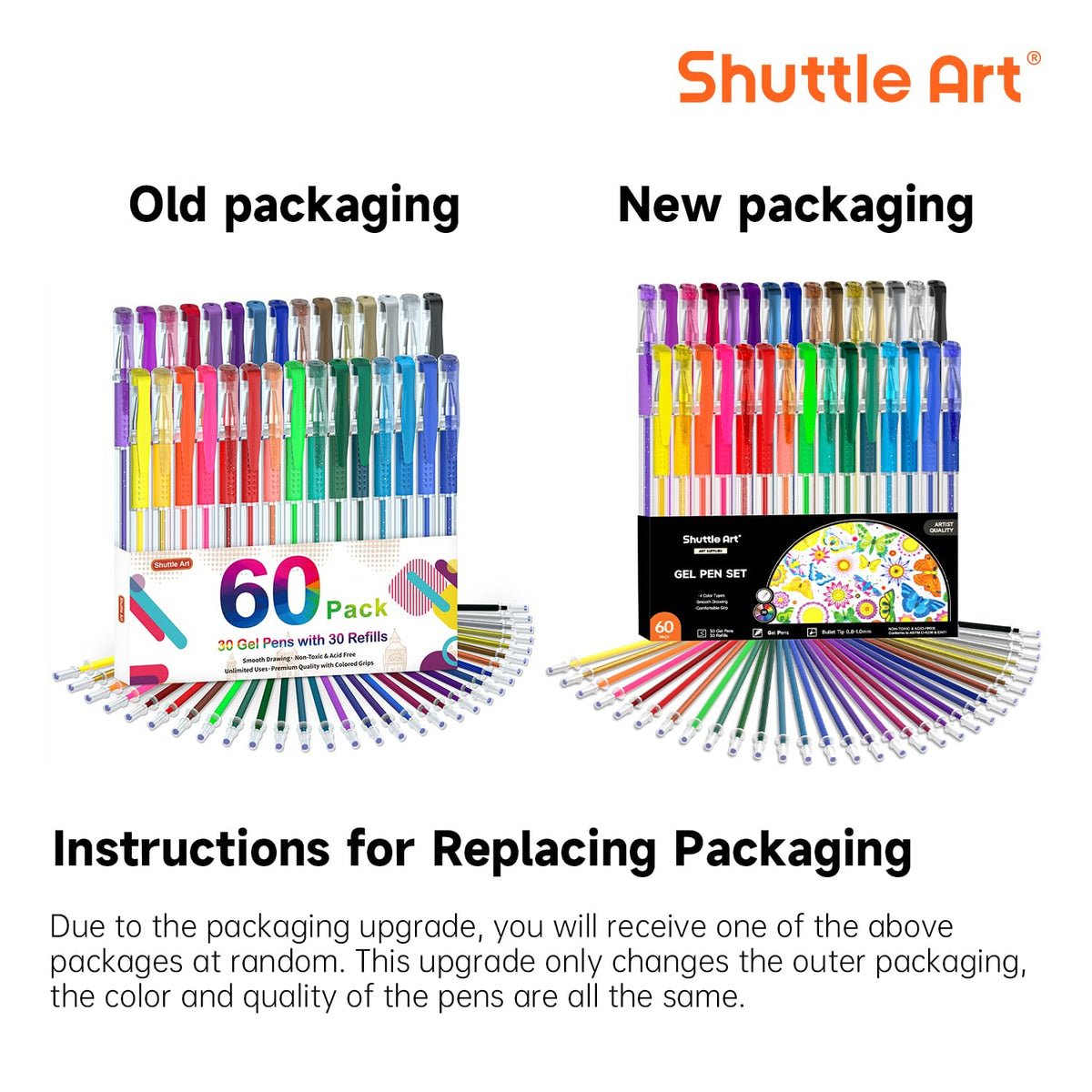 Shuttle Art 260 Pack Gel Pens Set, 130 Colors with 130 Refills for Adults Coloring Books Drawing Crafts Scrapbooking Journaling