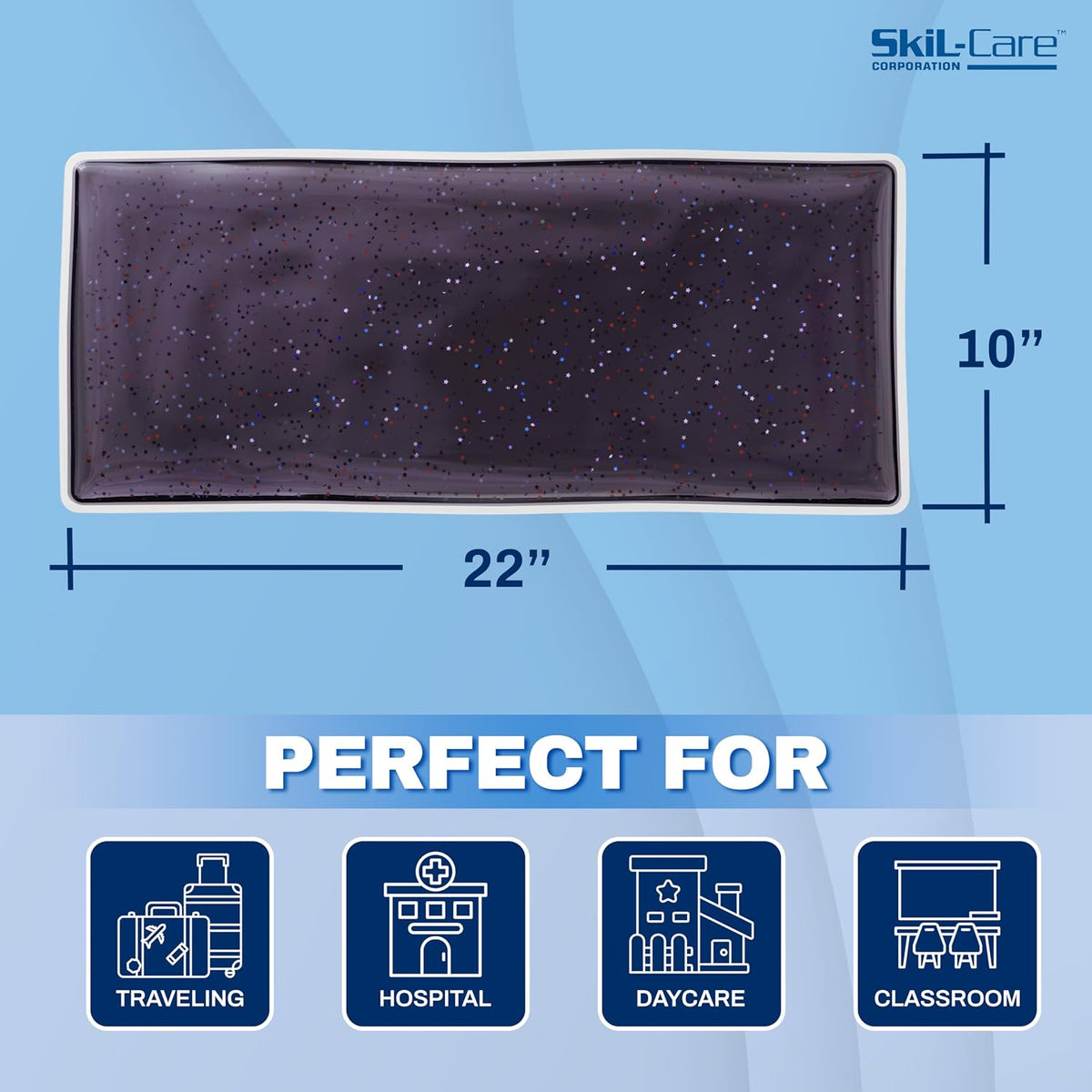 Skil-Care Gel Lap Pad, Tactile Visual Sensory, Wipe-Clean, 7 lb