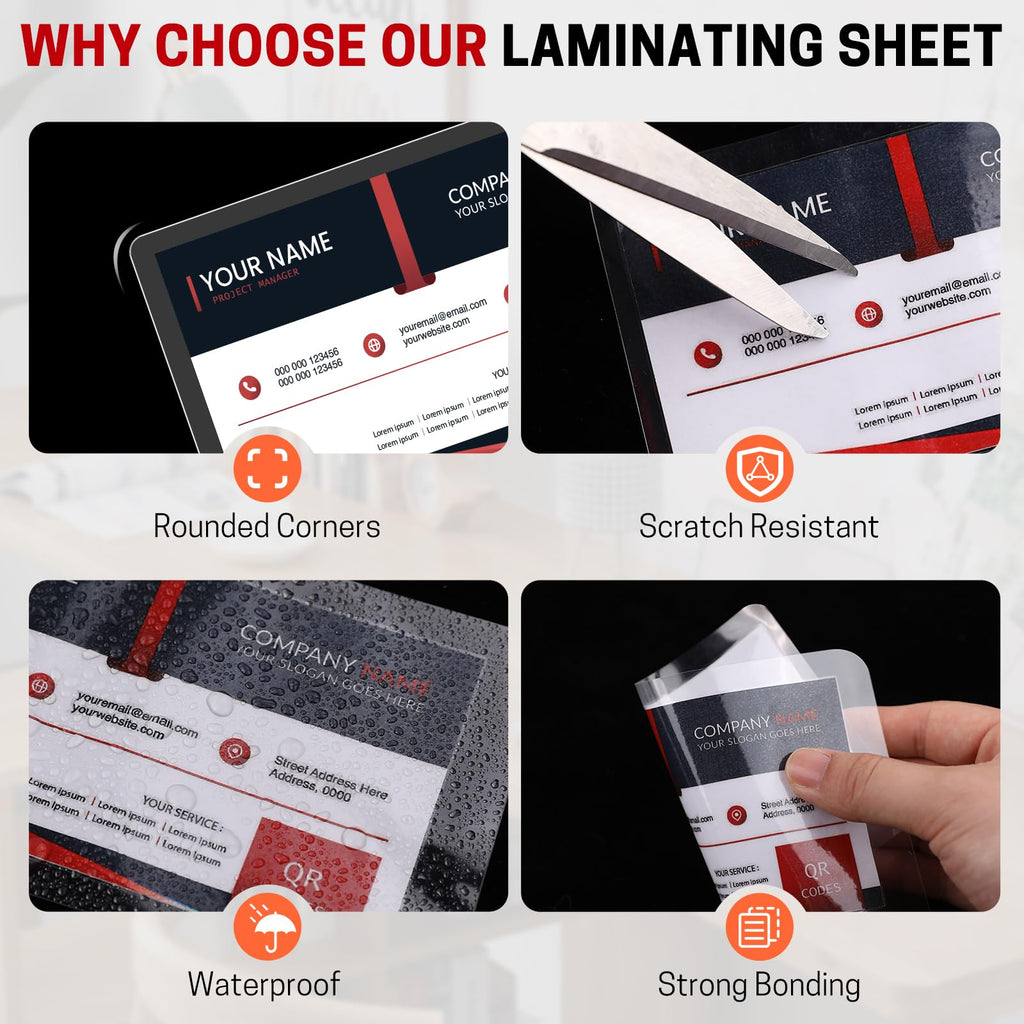 CAREGY: 200-Count Business Card Size Laminating Pouches (5 Mil)