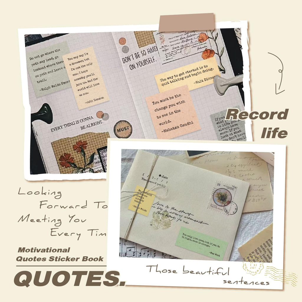 PRSTINCOL 2346PCS Quote Stickers,48 Sheets Scrapbook Supplies Kit Word Stickers for Journaling, Card Making, Vision Board Supplies for Adults Crafting
