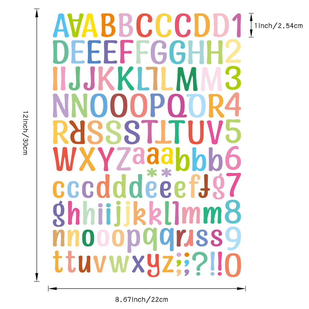 1512 Letter Stickers 12 Sheets Alphabet Stickers Vinyl Self-Adhesive Number Alphabet Vinyl Stickers, Mailbox Numbers Labels DIY Crafts Art Making, Decals for Sign,Scrapbook, Classroom Decor, Door