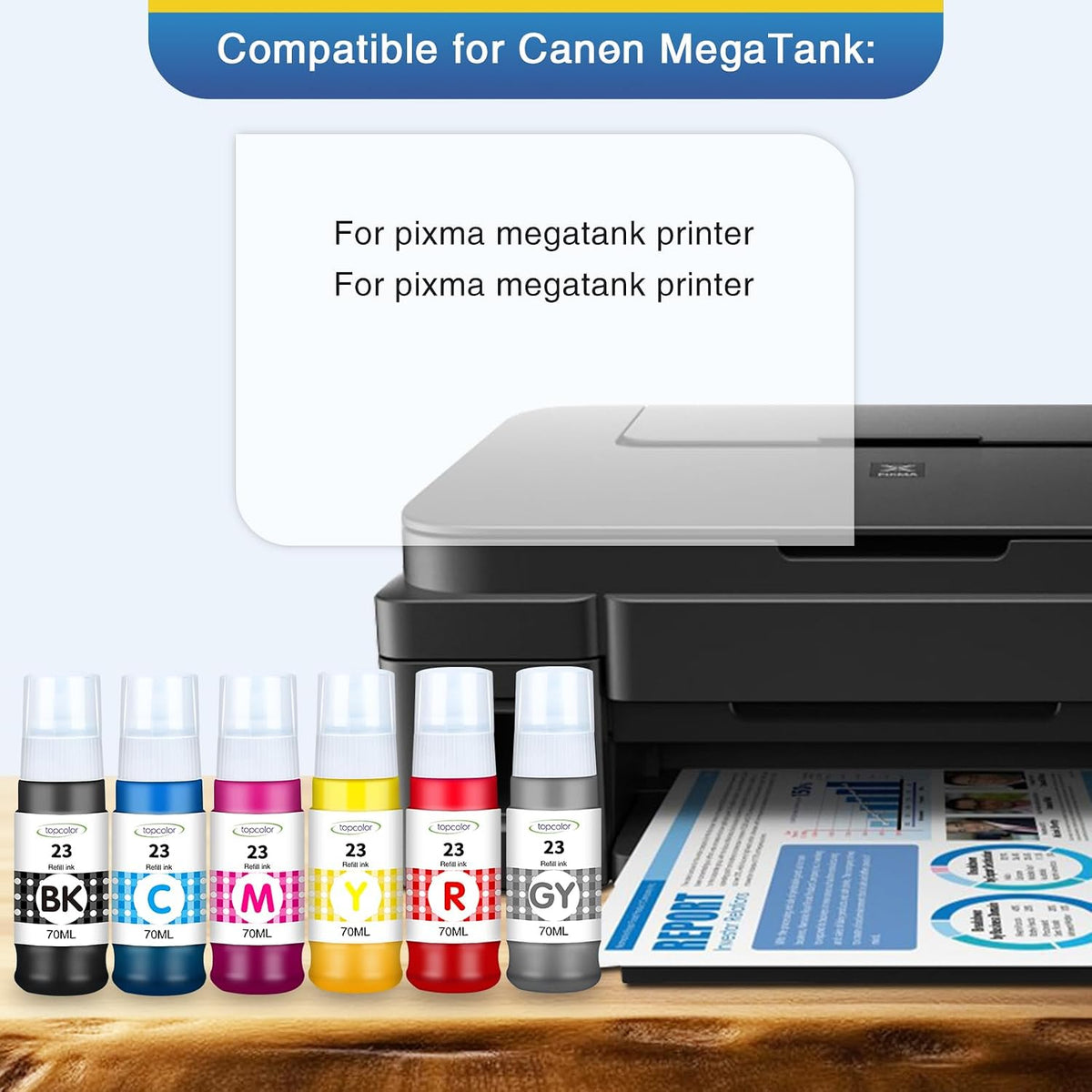 GI-23 GI23 Ink Refill Bottle Set Compatible for Canon G620 G520 Printer Ink
