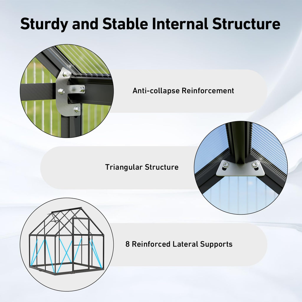 Windproof Tunnel Greenhouse with Thermometer (Multiple Sizes)