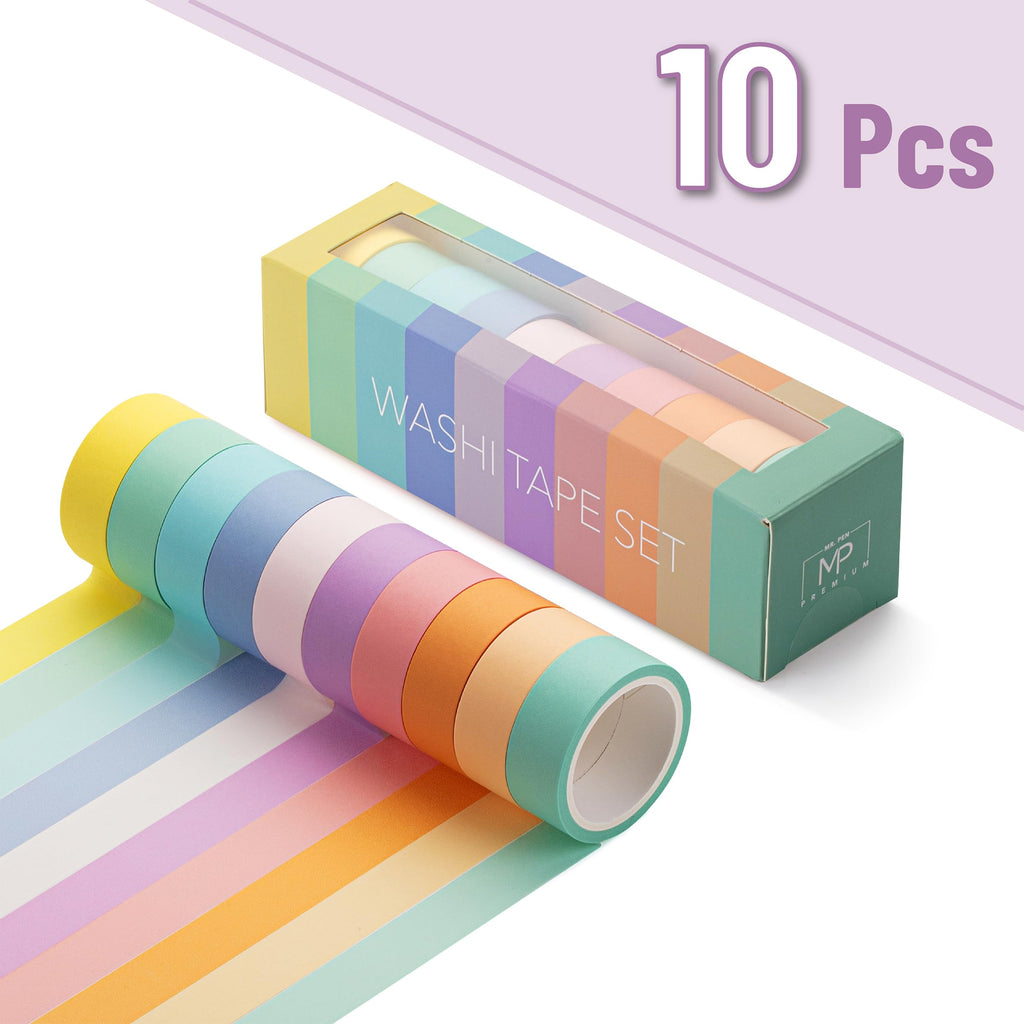 Mr. Pen- Washi Tape Set, 10 Rolls, 5.5 Yards/Roll