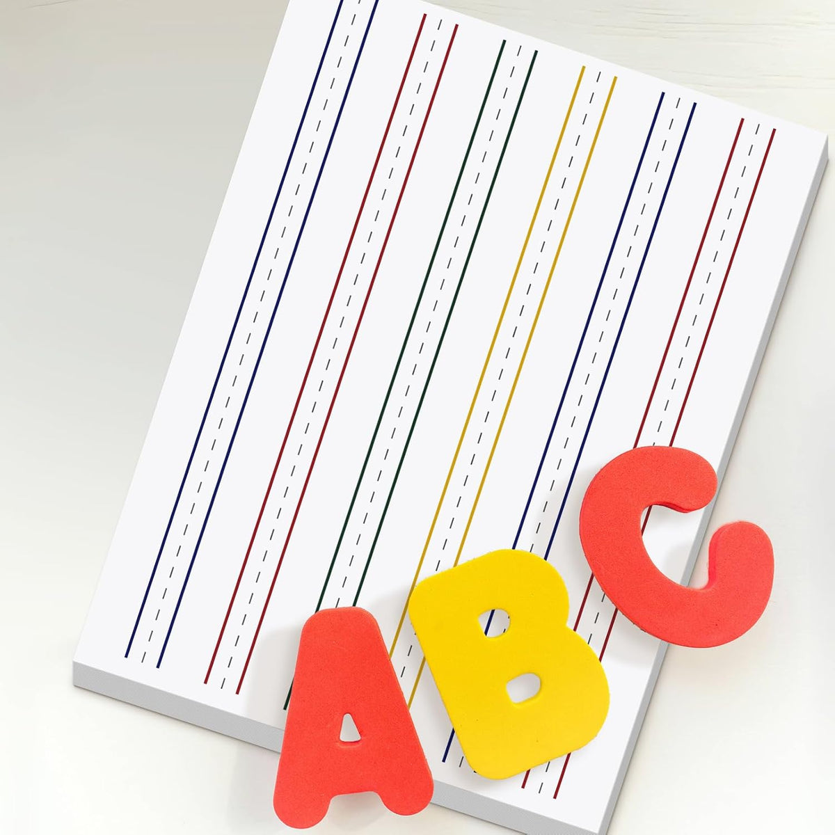 50 Sheets 4-Color Raised Line Paper for Handwriting Practice