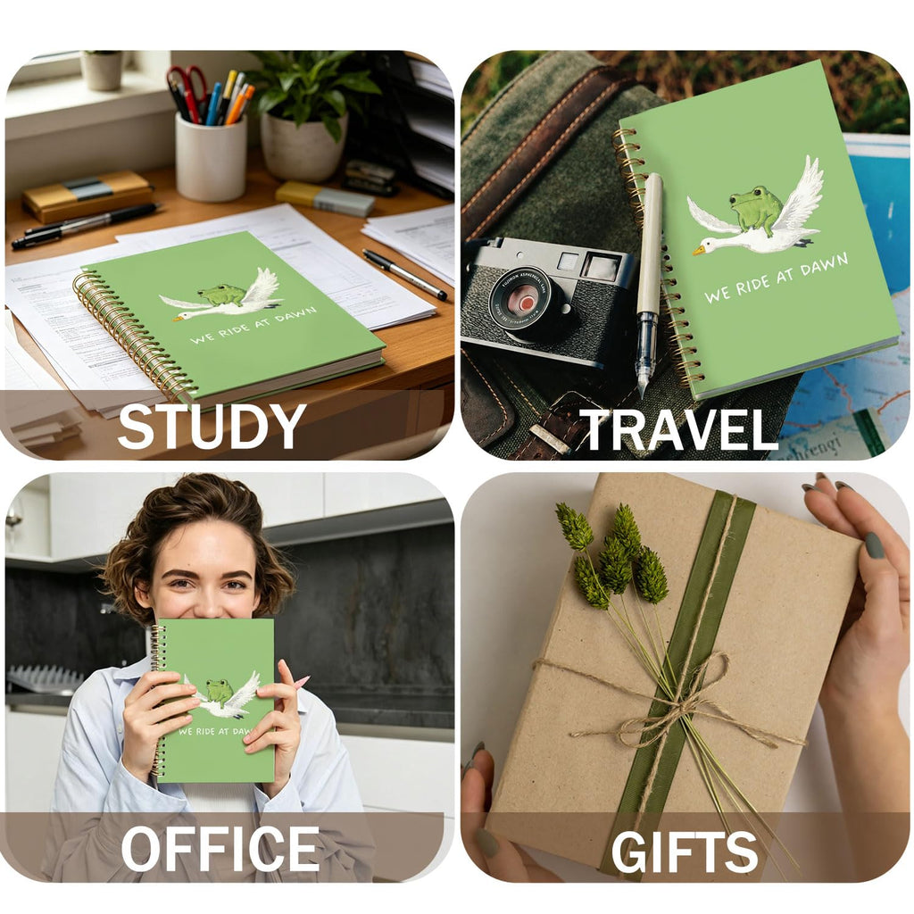 Frog Notebook, Frog Office Supplies, Cute Spiral Journal for Teens