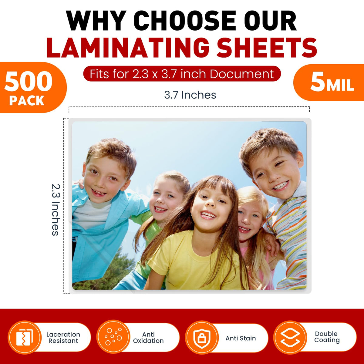 CAREGY 180 Count Thermal Laminating Pouches,5Mil