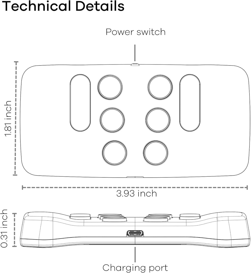 Hable One Portable Braille Keyboard for Smartphones and Tablets