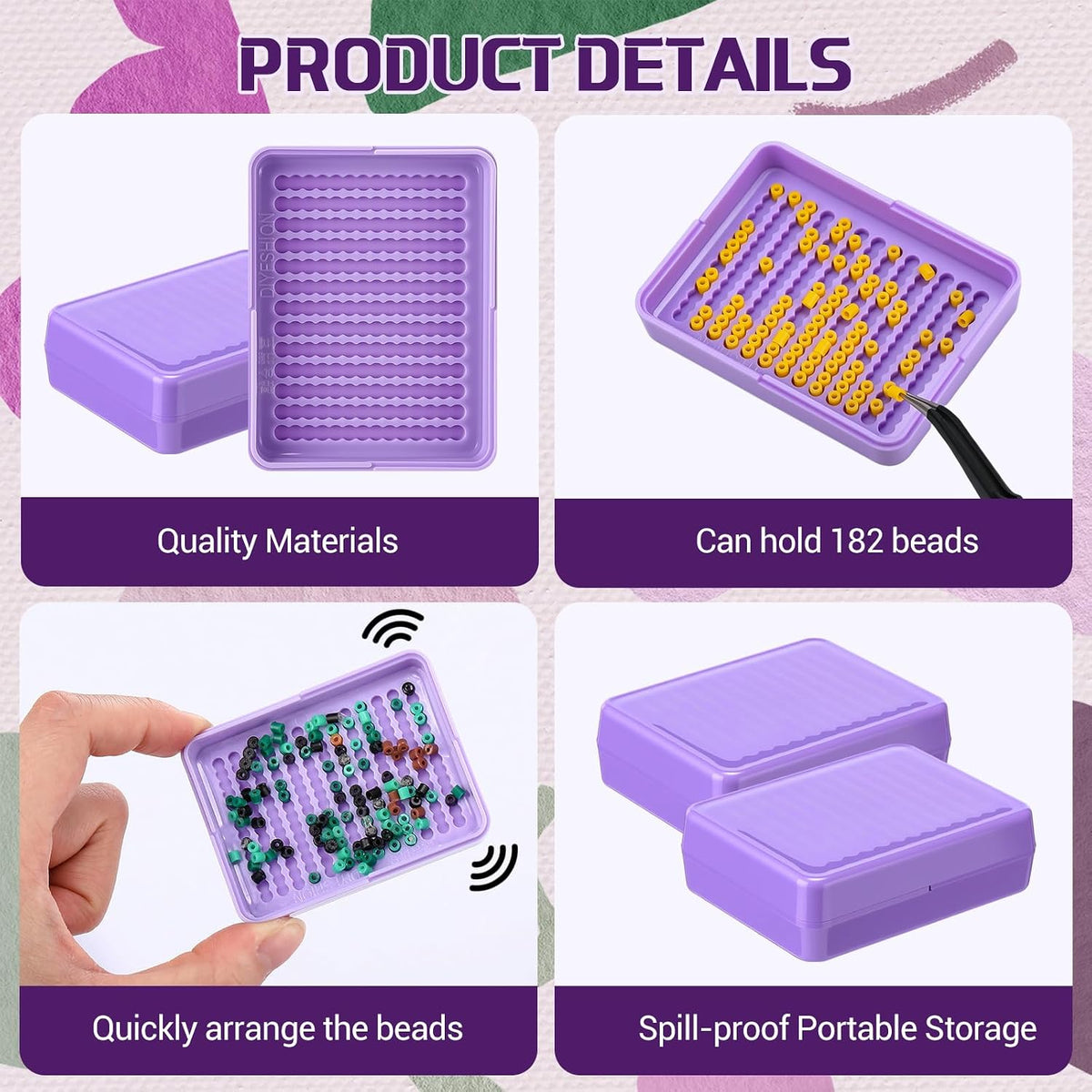 Beeveer 12 Pcs 2.6mm Fuse Beads Picking Trays 2.6 x 2 Inches Bead Sorting Trays Organizer Efficient Sorting Tools for Melty Beads for DIY Arts Crafts
