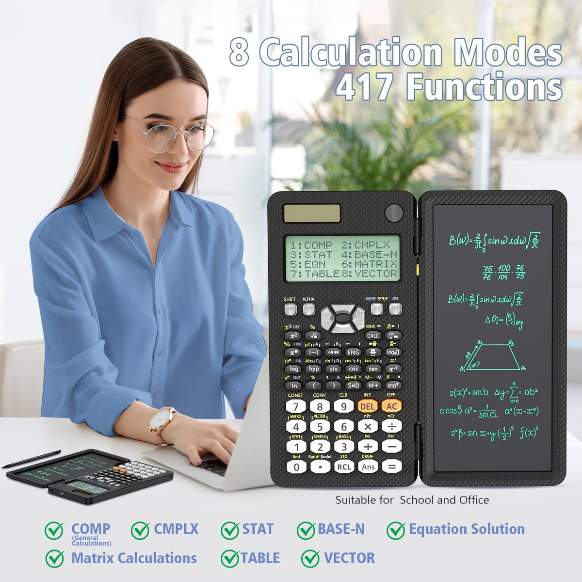 ROATEE 991ES MAX Scientific Calculator with Notepad
