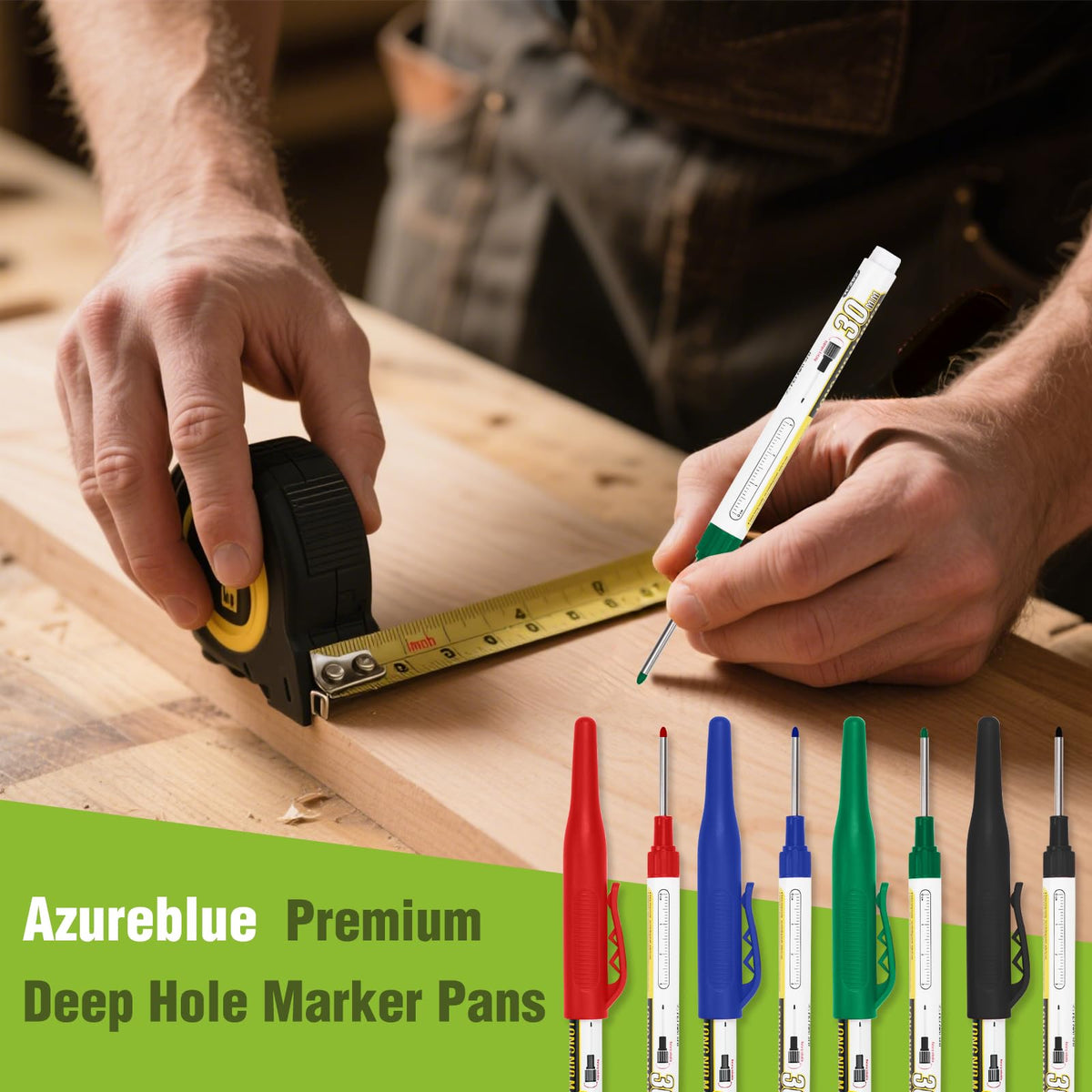8pcs Long Nib Marker, Long Head Deep Hole Marker Pens, Waterproof Construction Markers Marking Tool, Multi-Purpose Deep Reach Pen Makes For Metal, Carpenter, Woodworking, Gift for Father's Day