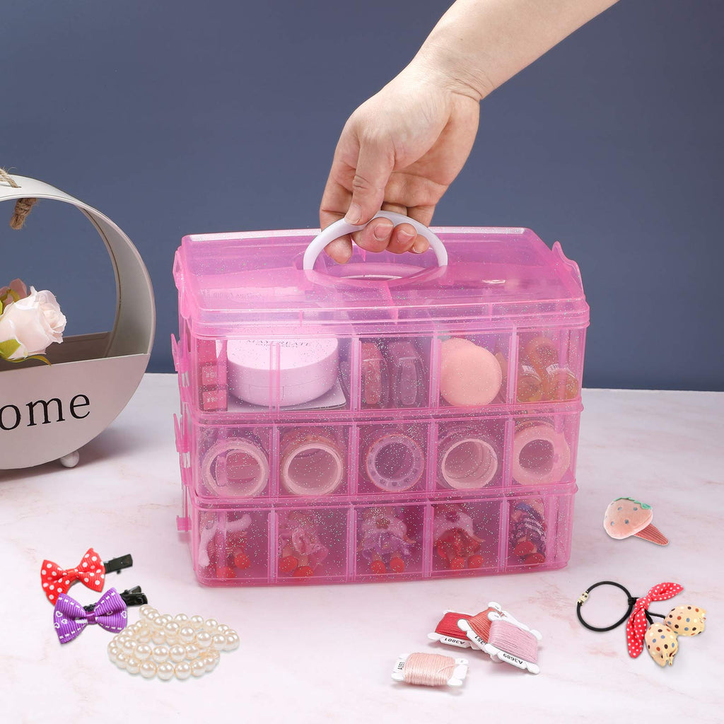 Bead Organizer 3 Tier 30 grid Stackable Craft Tackle Storage Container