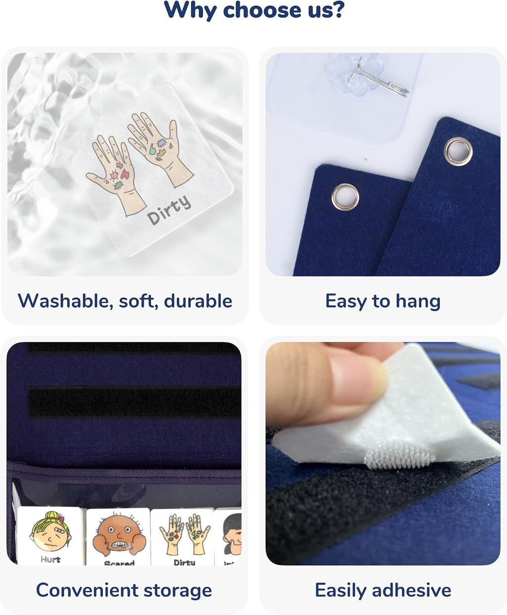 CHEFAN Feelings Chart for Kids, Calm Down Corner & SEL Classroom Tool