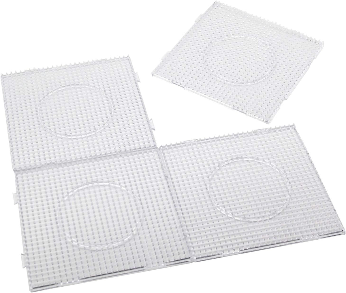 H&W 4PCS 5mm Fuse Beads Boards, Large Clear Pegboards Kits, with Gift 4 Lroning Paper (WA3-Z1)