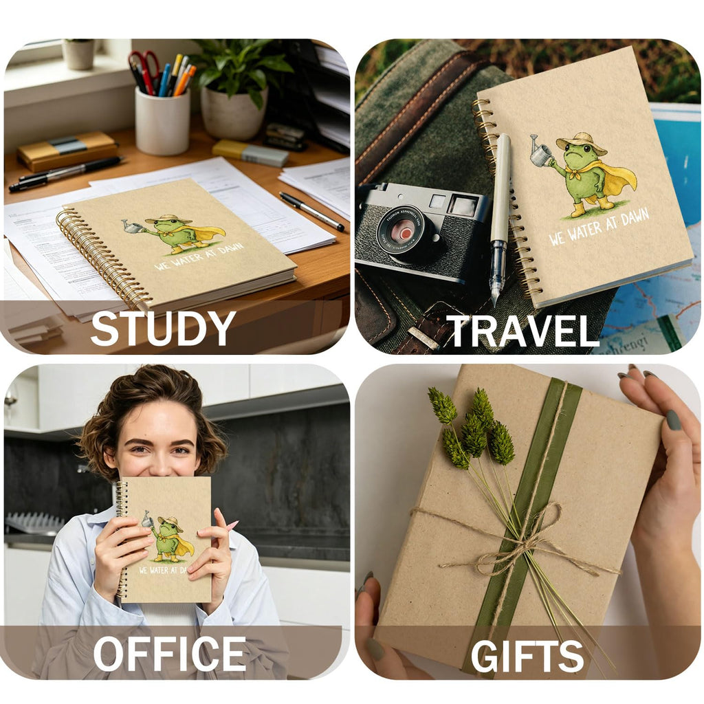 Frog Notebook, Frog Office Supplies, Cute Spiral Journal for Teens