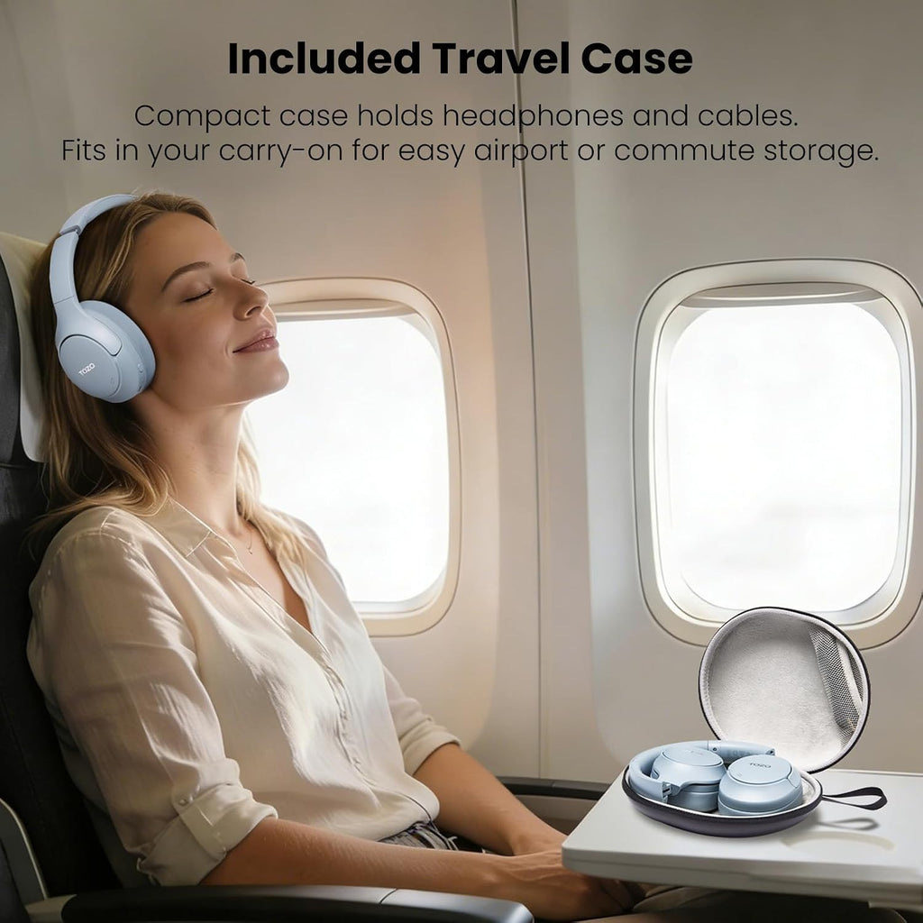 TOZO HT3 Hybrid Noise Cancelling Wireless Headphones, 90H Over Ear Headset