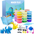 Air Dry Clay Sculpting Kit, 24 Colors with Animal Accessories