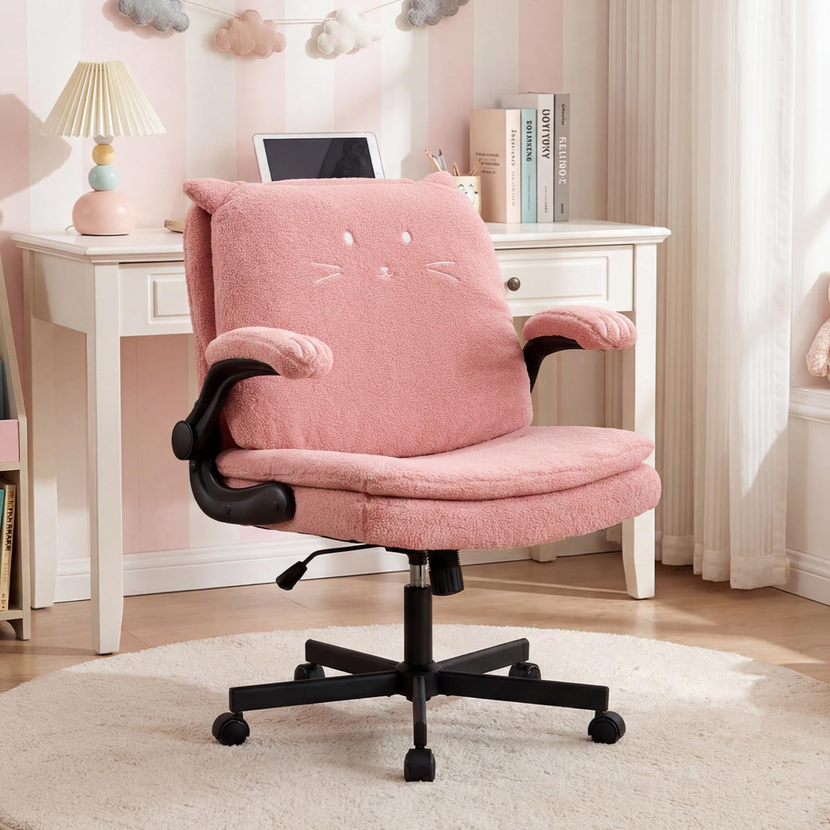 TUNYI Wide Cushioned Desk Chair with Wheels (Multiple Colors)