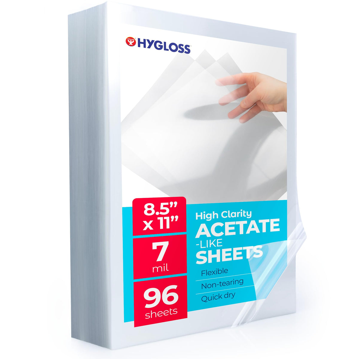 Hygloss Clear Acetate Sheets, 7 Mil (Size and Pack Options)