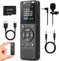 Tonfarb 64GB Digital Voice Recorder with Playback,Audio Recording Device