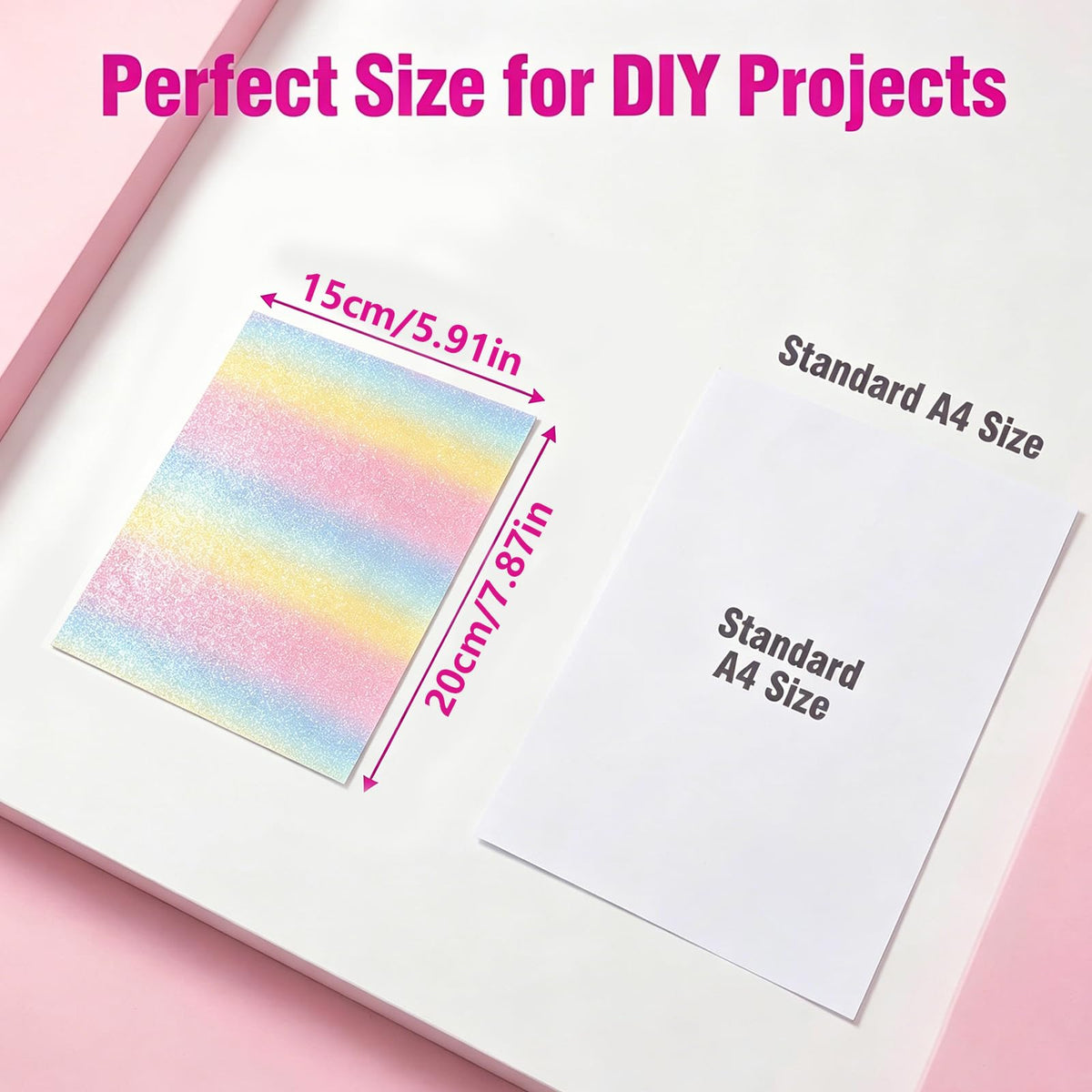 6 Sheets Rainbow Glitter Iron Paper for Perler Beads 7.8x6 Inch