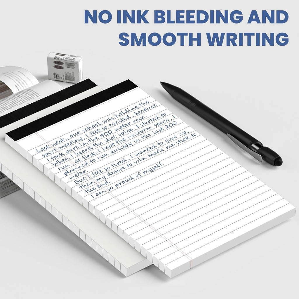 6 Pack Notepads 5x8, Color, Small Legal Pads, Perforated Notebook