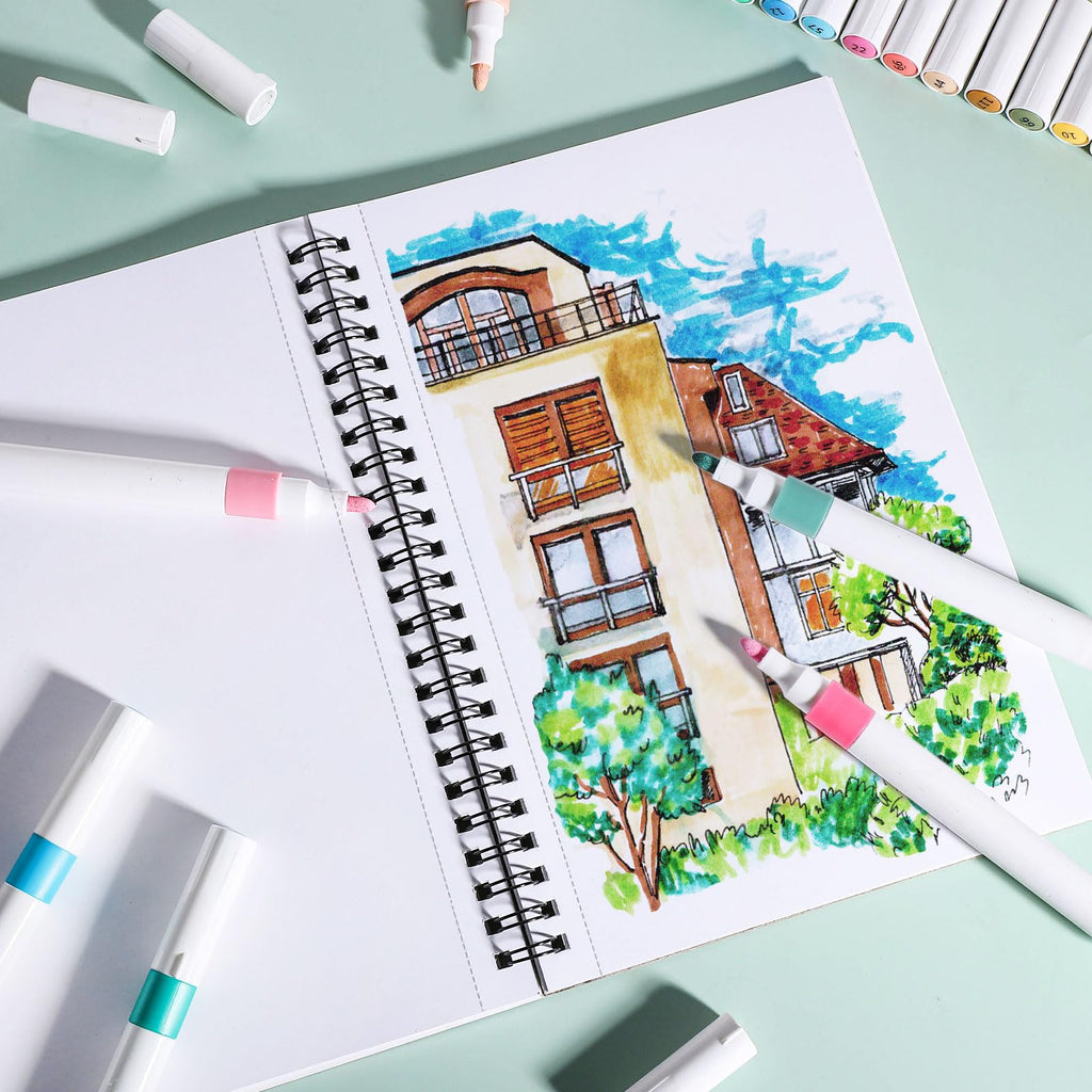 50 Sheets Marker Paper Pad, 7.6 × 7.6 in, 120gsm Alcohol Marker Paper