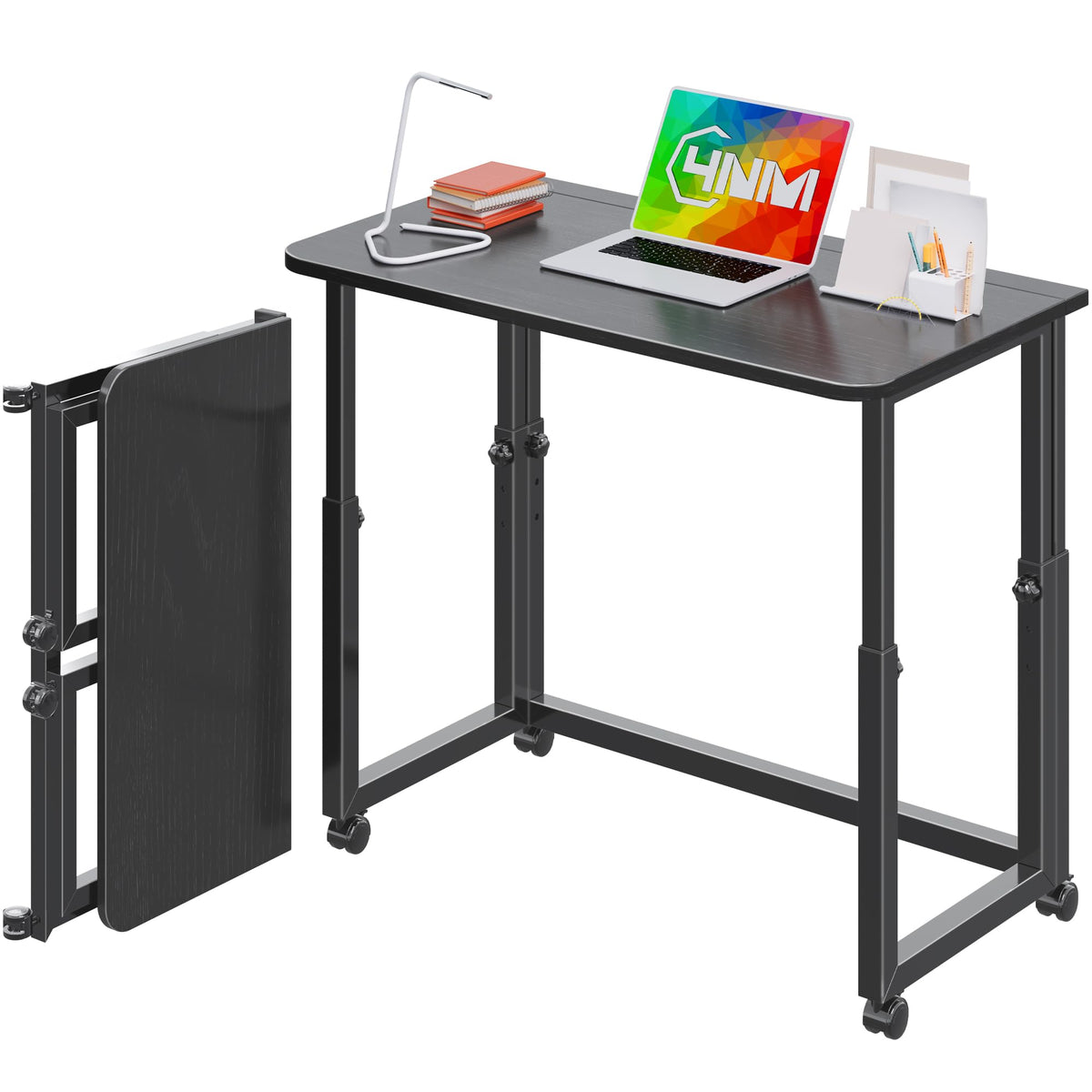 4NM 27.5-Inch Folding Student Desk with Wheels