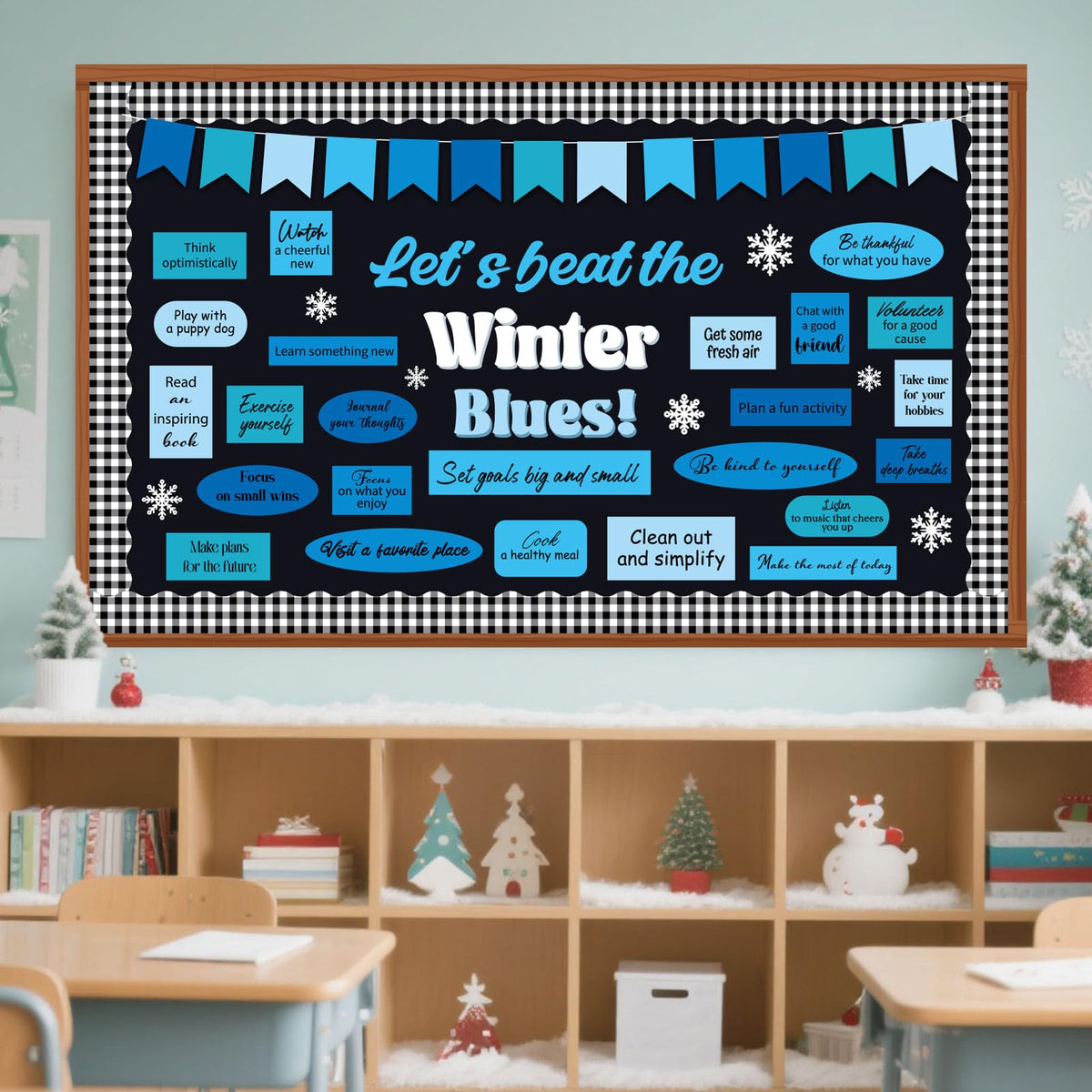Funrous 71 Pcs Winter Bulletin Board Set Holidays Around The World