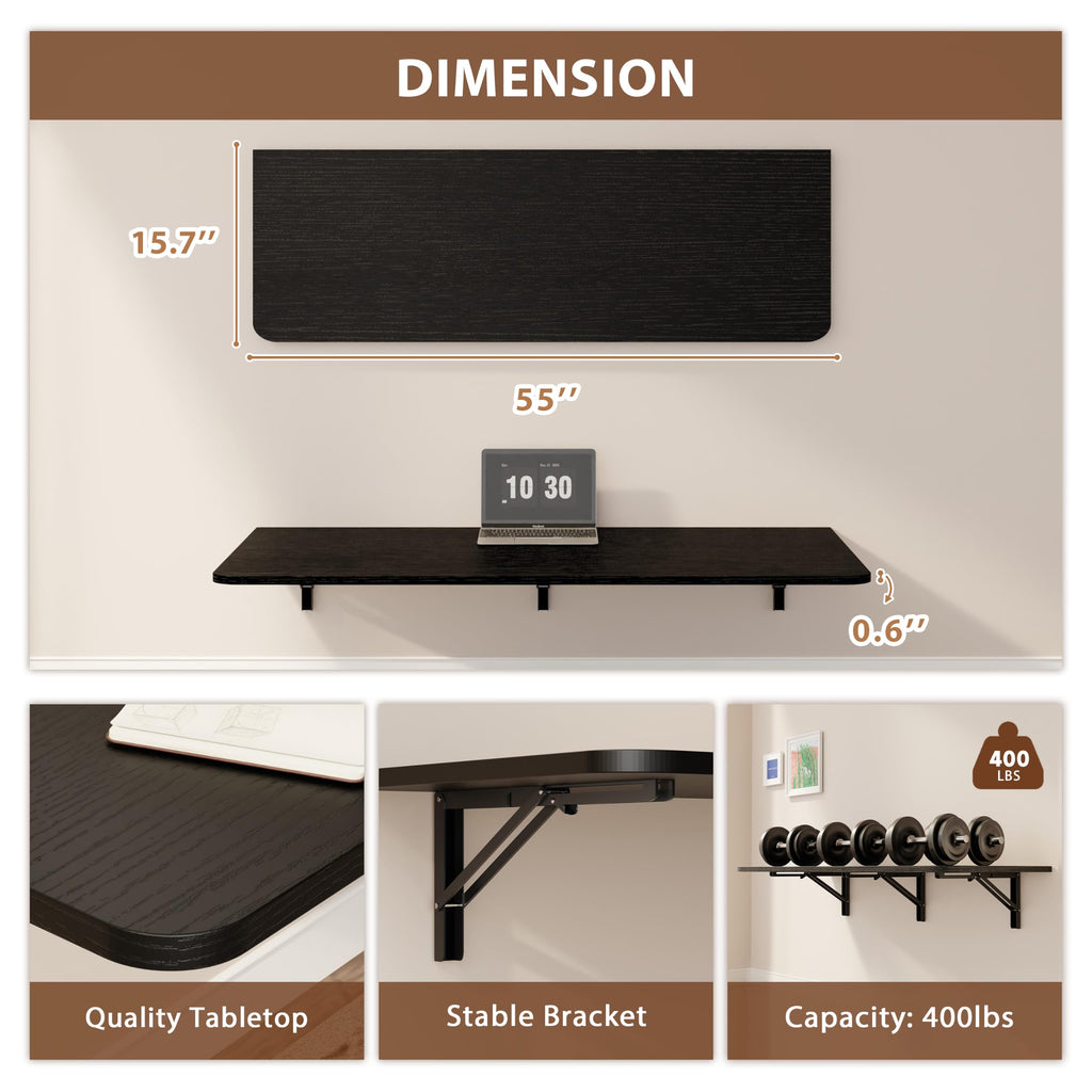 Dogsky Wall Mounted Folding Table 24x15.7 in - 100LB Capacity