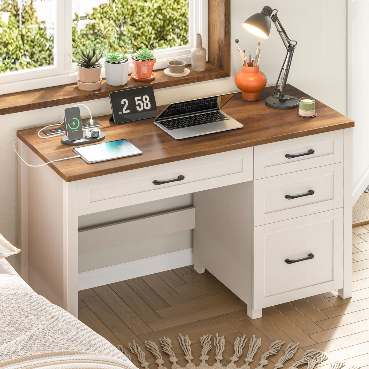 Vabches 47-Inch Student Desk with Drawers