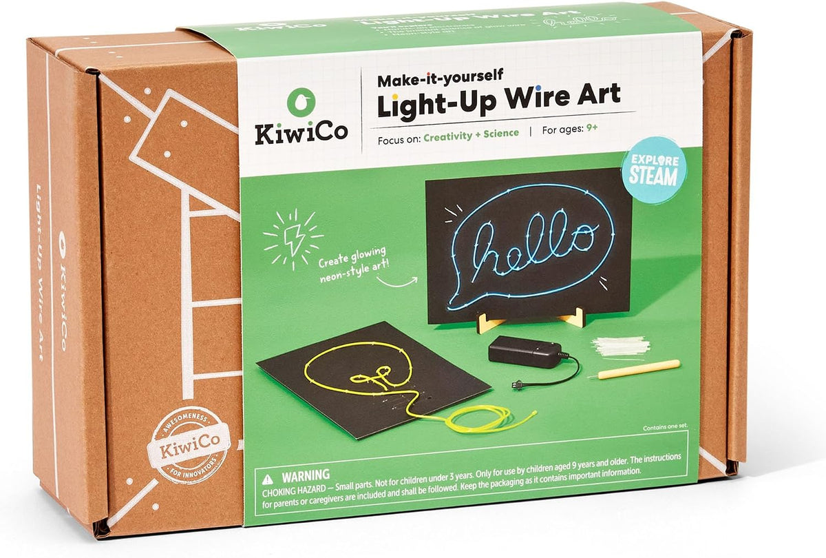 KiwiCo DIY Neon Sign Kit - Light-Up Wire Art STEM Craft, Ages 9+