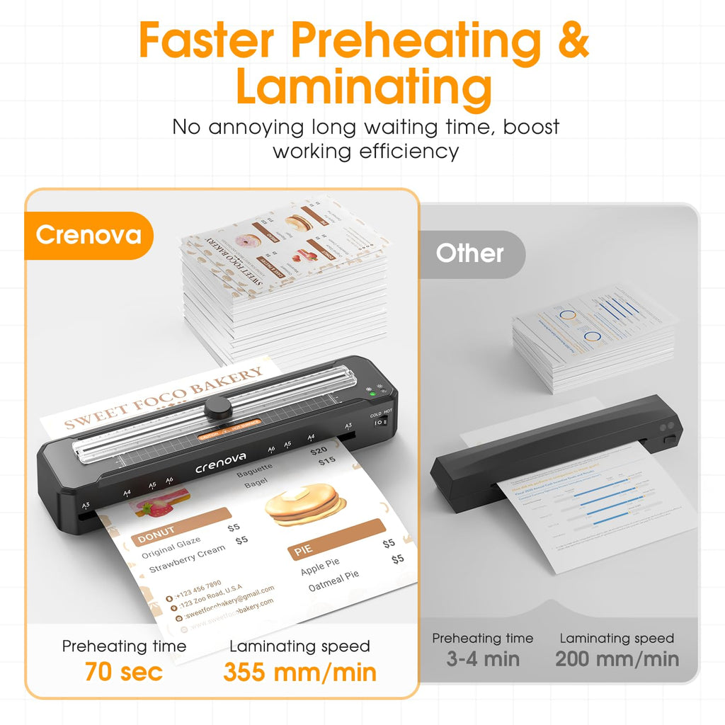 13" A4 Thermal Laminator with 10 Laminating Sheets