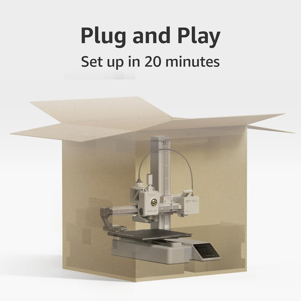 Bambu Lab A1 mini 3D Printer + LED Lamp Kit, Ready-to-Use for Beginners
