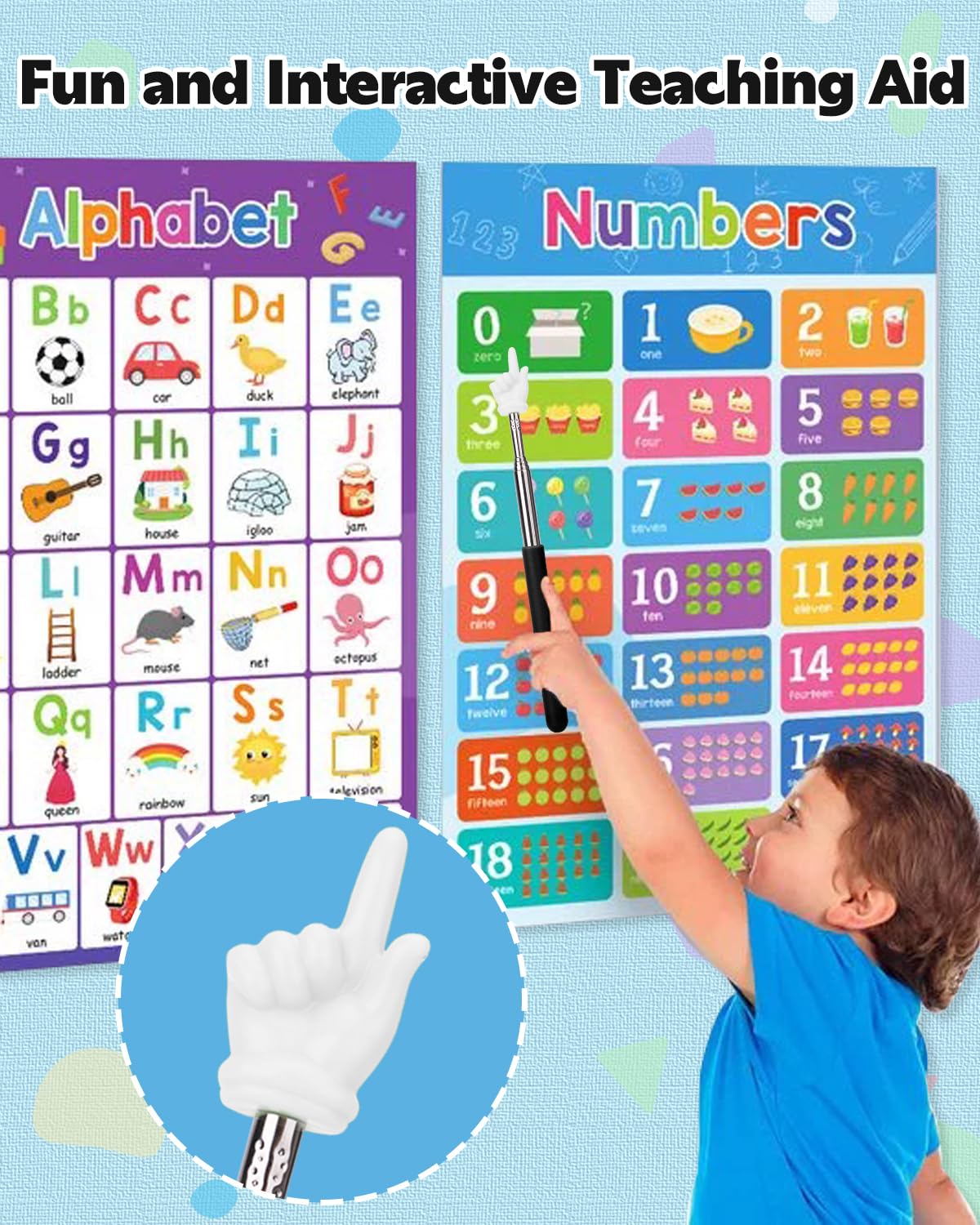 Extendable Finger Pointer Stick, School Collapsible Telescoping Long Hand Pointing Stick, Classroom Must Have Supplies Essentials, Purple