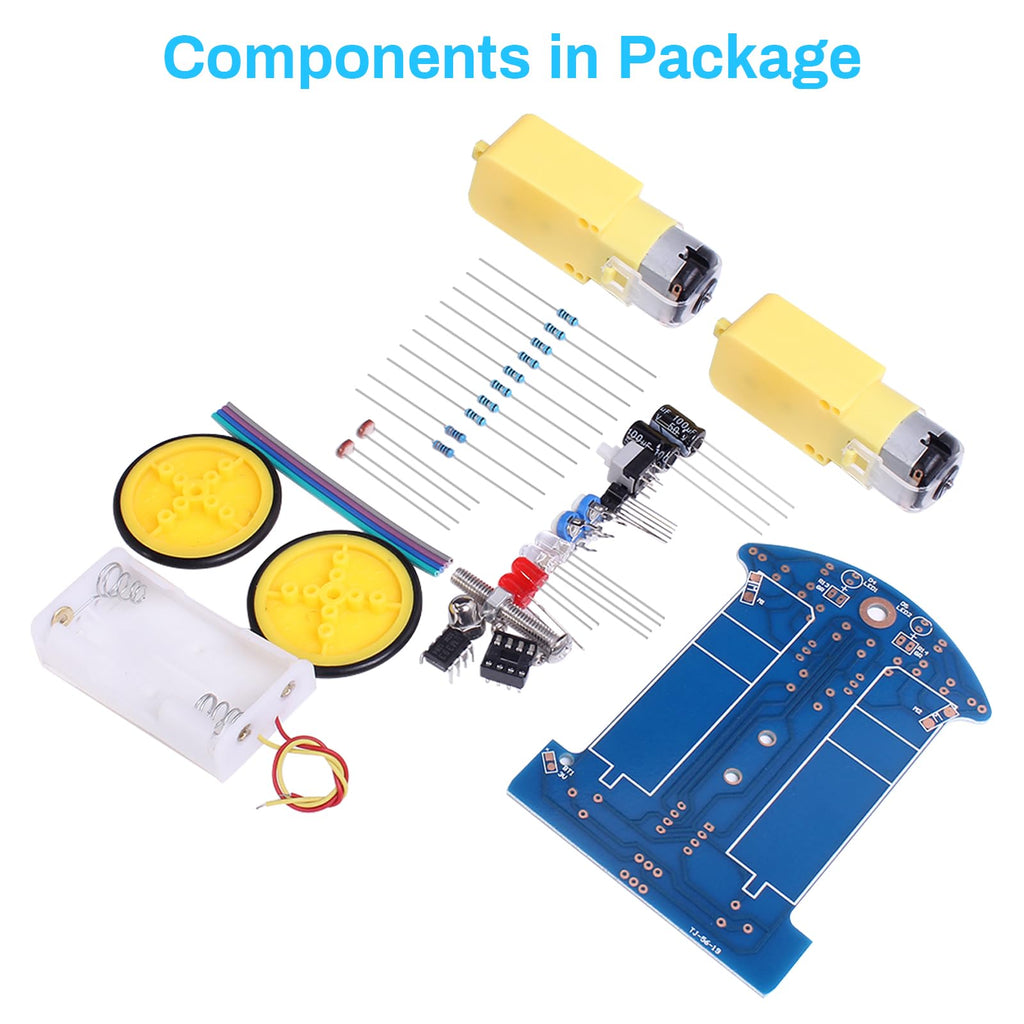 MiOYOOW Line Following Robot Car Kit, Beginners Smart Car Soldering Practice Kit STEM Educational Electronics Soldering Projects for School and Home Learning