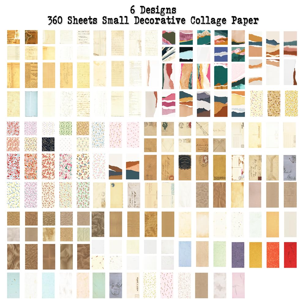 180 Sheets Vintage Scrapbook Paper, Journaling Scrapbooking Supplies, Antique Aged Looking Background Paper for Junk Journals Card Making Mixed Media Decoupage