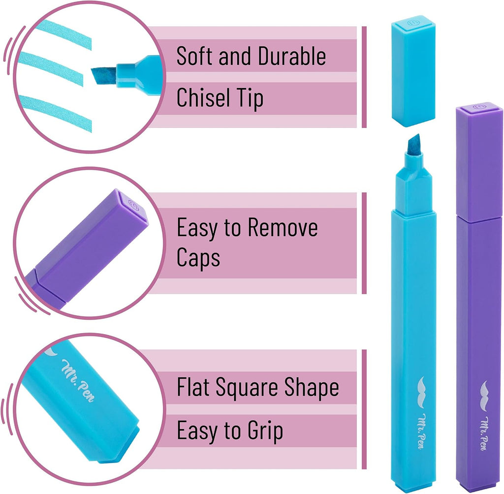Mr. Pen- Aesthetic Bible Highlighters No Bleed Through Assorted Color