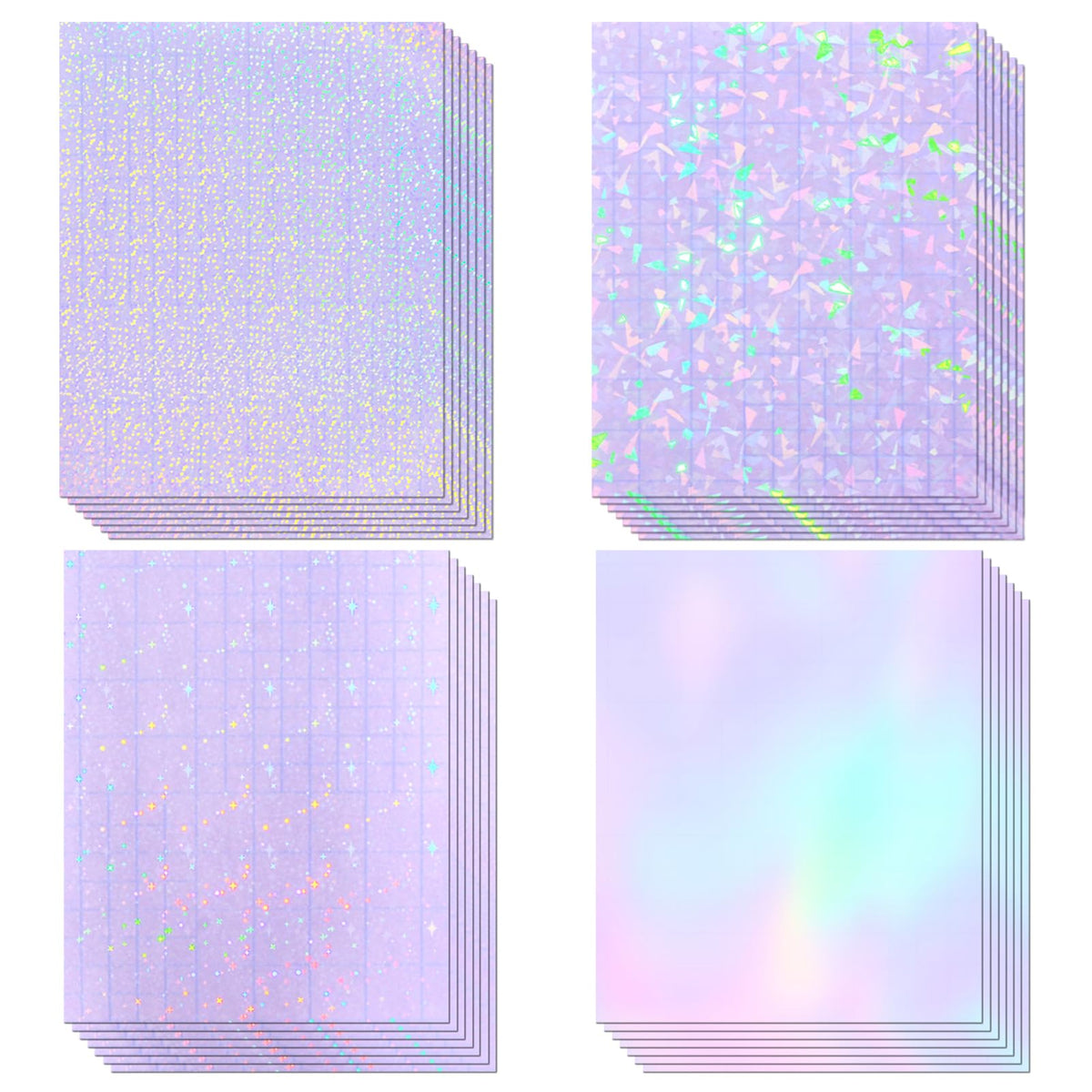 36 Sheets Holographic Laminating Sheets Clear Self Adhesive Sticker Paper