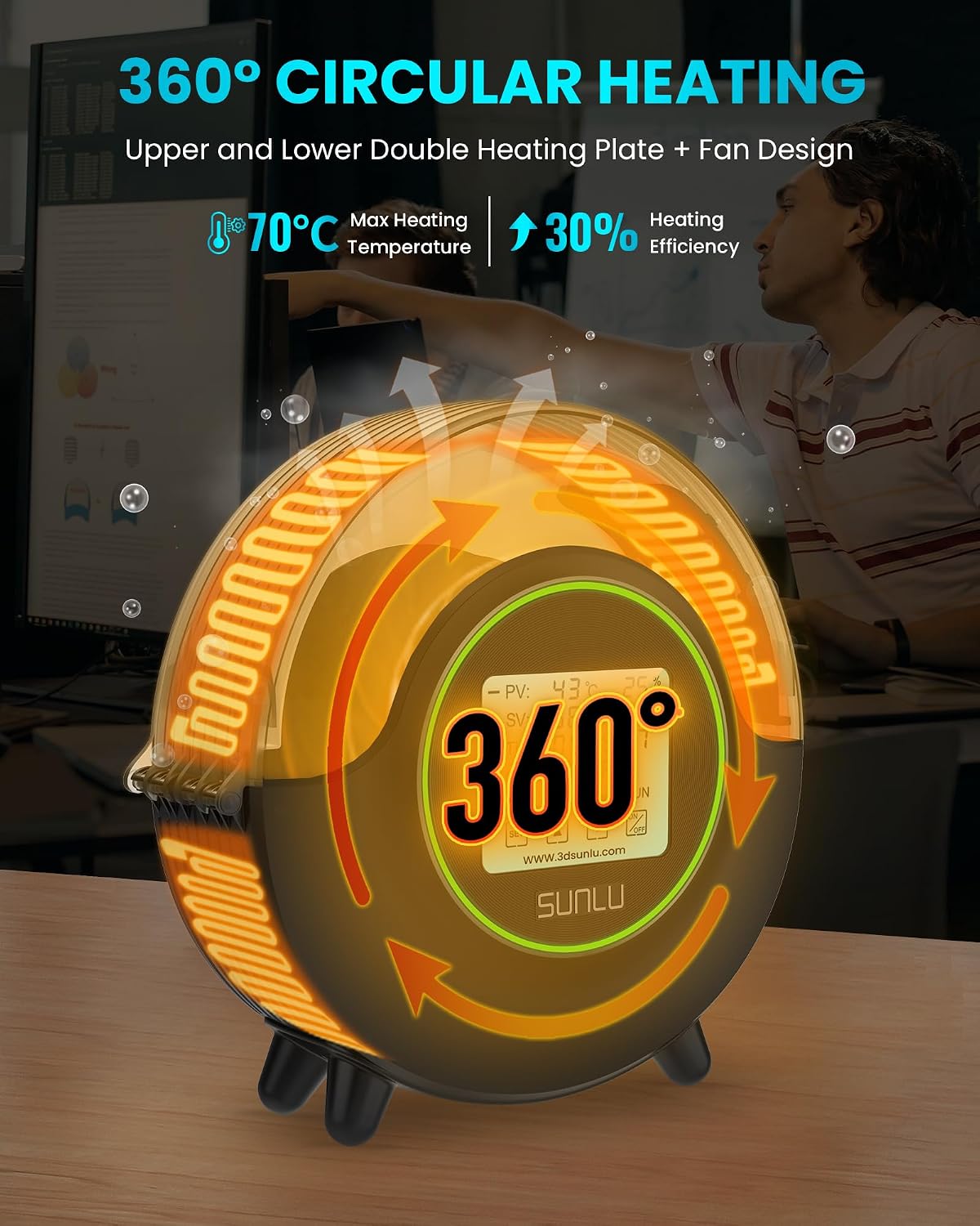 SUNLU S2 Filament Dryer for 3D Printing (Ages 13+)