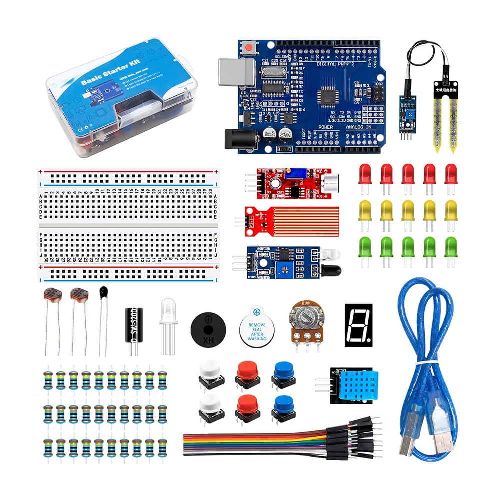 Educational Programming Kit with Breadboard Power Supply Resistors LED