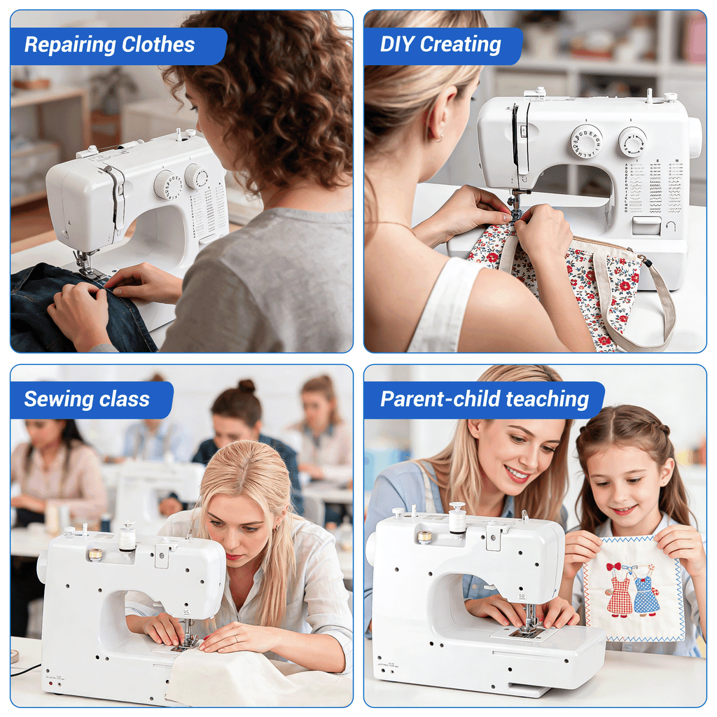 BCOOSS Sewing Machine for Beginner Portable Sewing Machine With 45 Sti