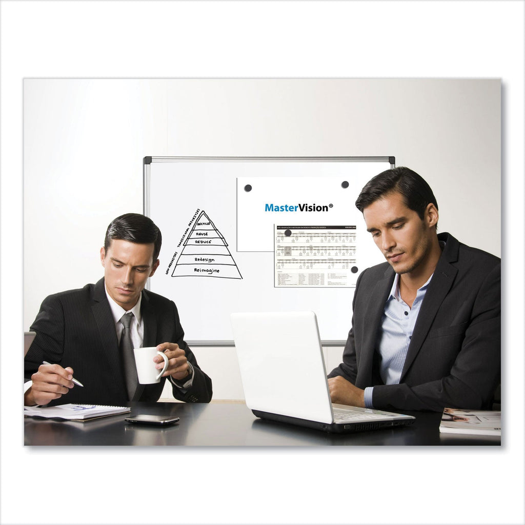 MasterVision Porcelain Value Dry Erase Board, 36 x 48, White, Aluminum Frame