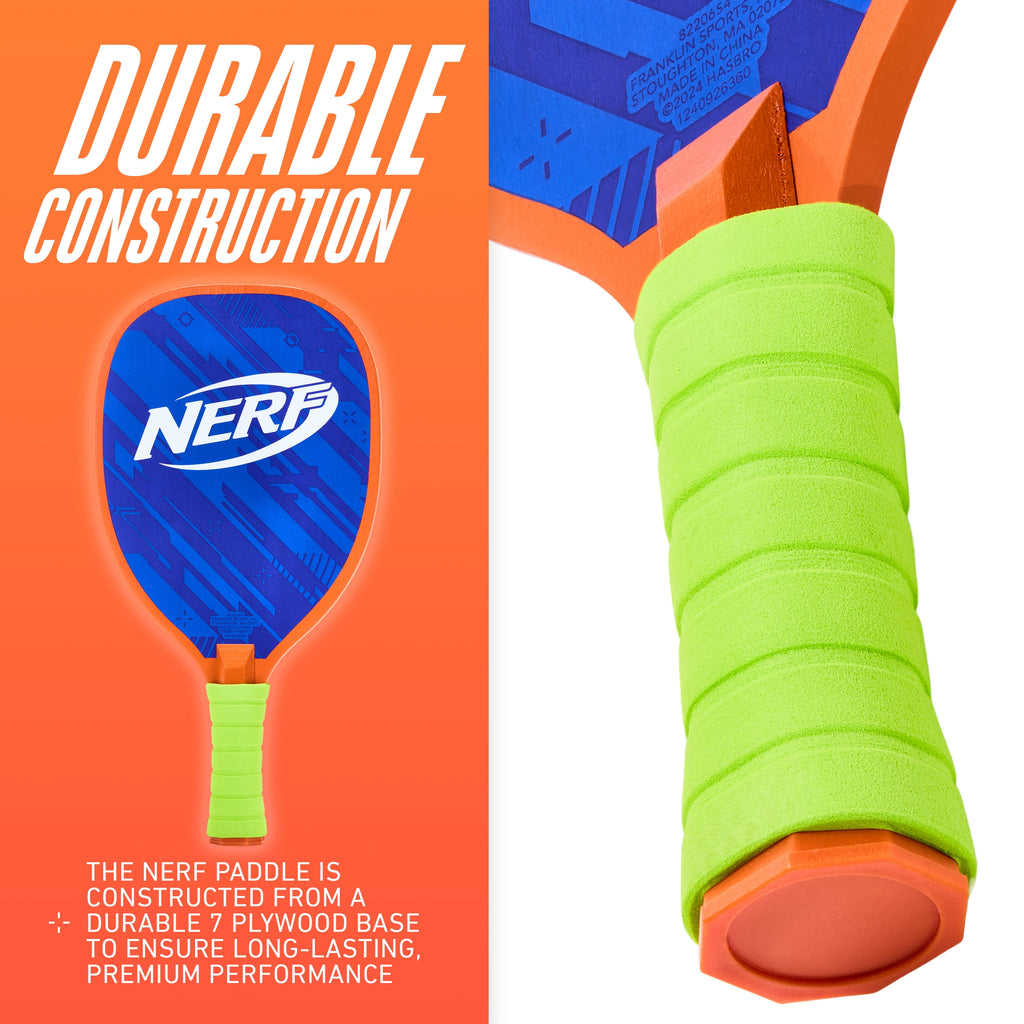 NERF 2 Player Pickleball Paddle Set - Youth Pickleball - (2) Wooden Pa
