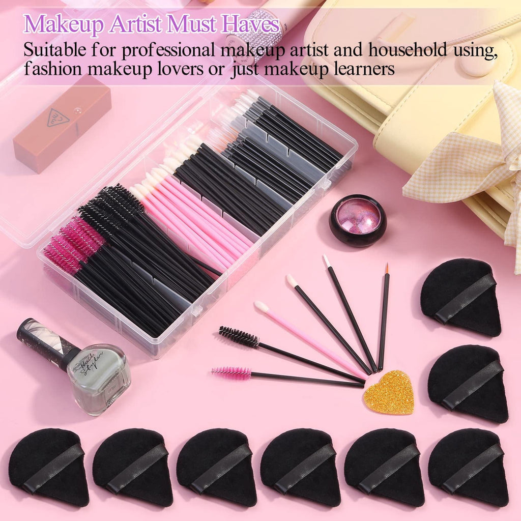 248pcs Disposable Makeup Applicators with Triangle Puffs, Mascara Wand