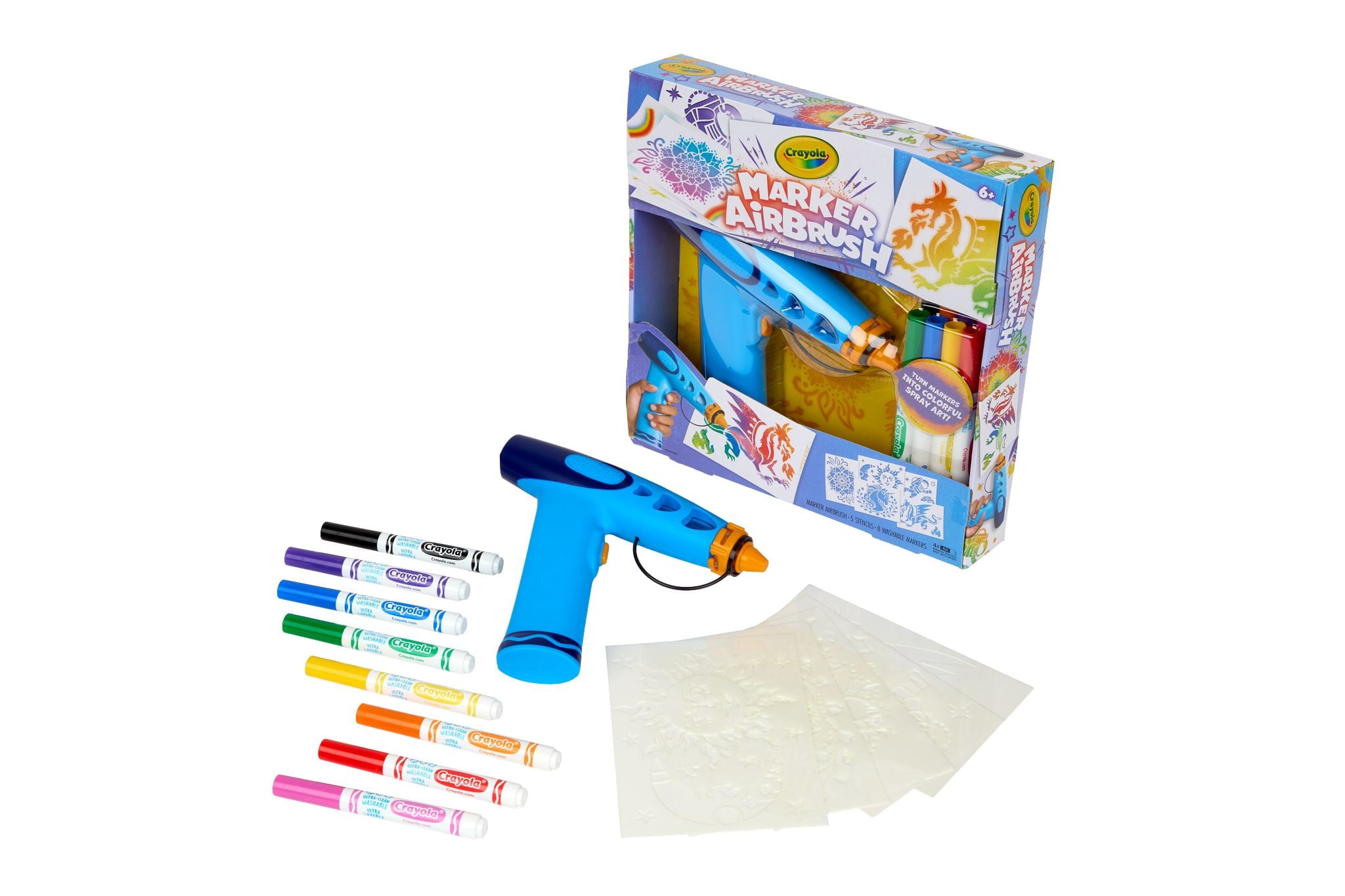Crayola Marker Airbrush Spray Art Kit, DIY Arts and Crafts Kit, Screen